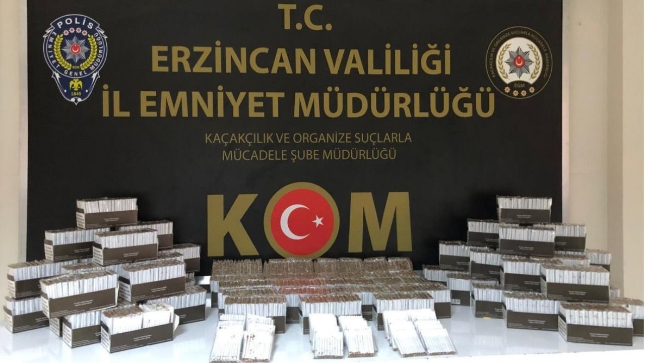 Erzincan’da 990 paket içi tütün doldurulmuş makaron ele geçirildi