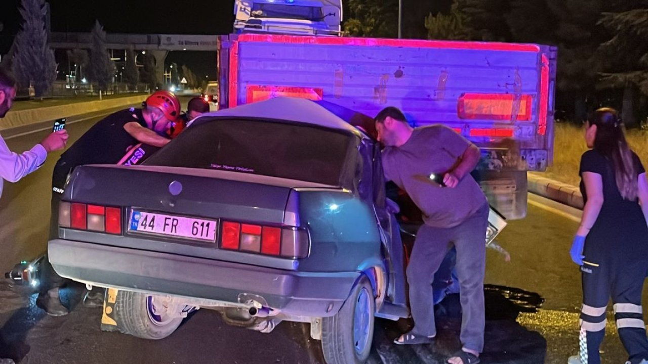 Malatya’da tır ile otomobil çarpıştı: 1 yaralı