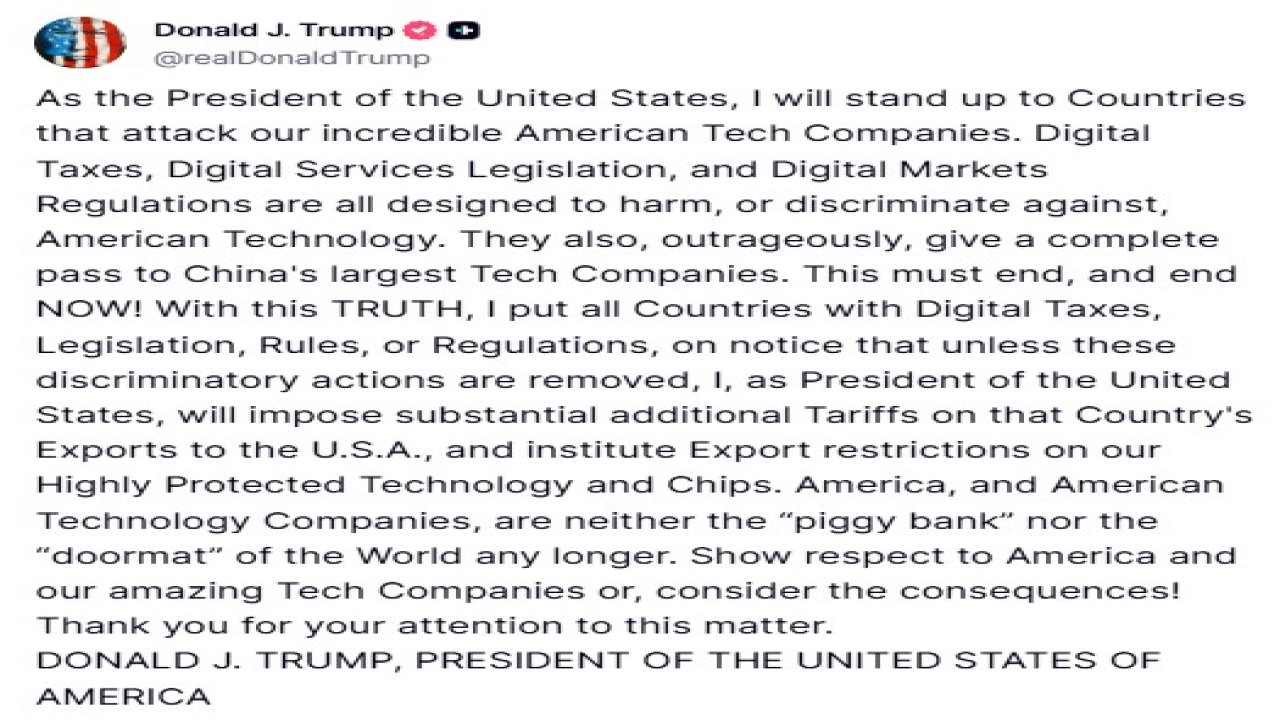 Trump’tan dijital vergi uygulayan ülkelere "Vergi ve kısıtlama tehdidi"