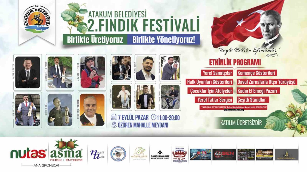 Atakum’da 2. Fındık Festivali
