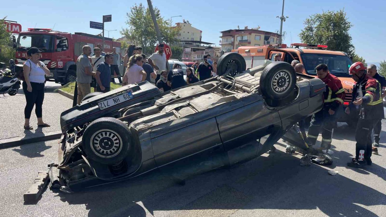 Otomobil takla attı: 2 kişi yaralandı