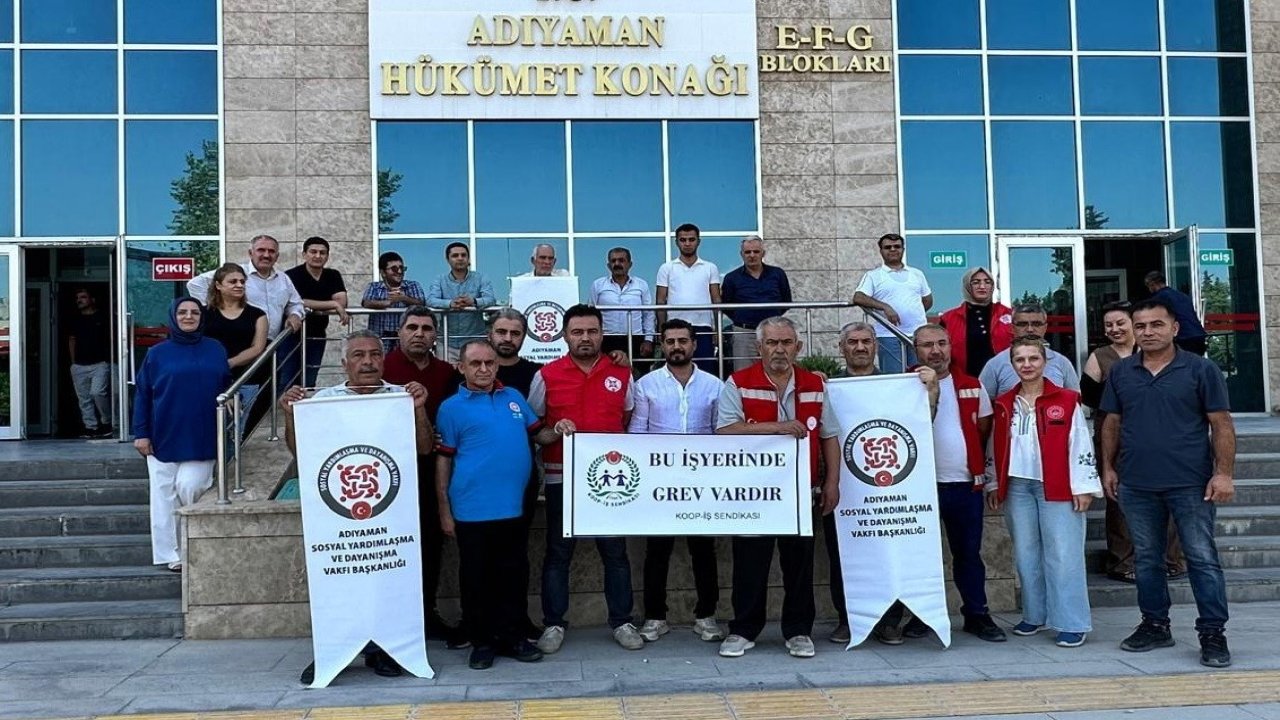 Sosyal Yardımlaşma Vakıflarında çalışan işçiler grev düzenledi