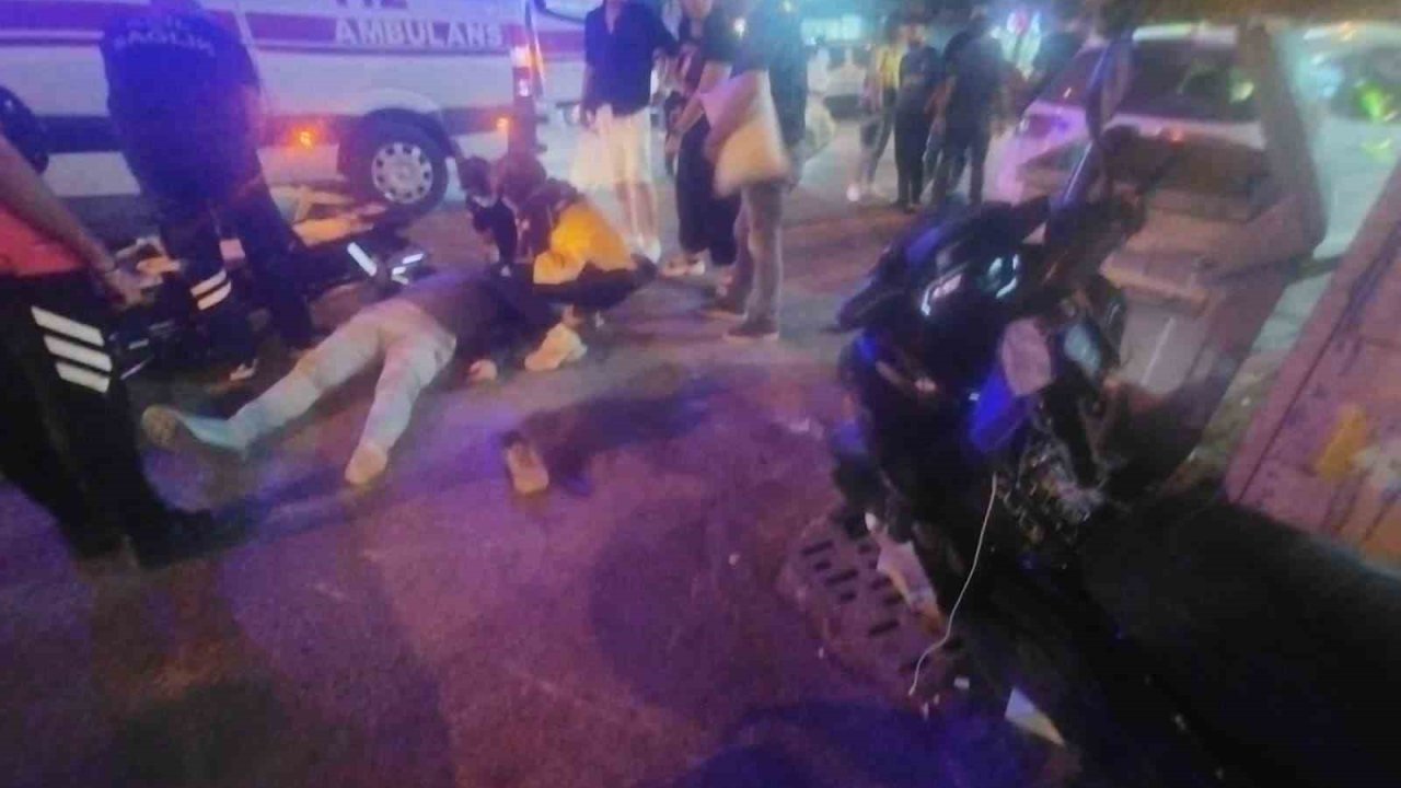 Kent merkezinde korkutan motosiklet kazası