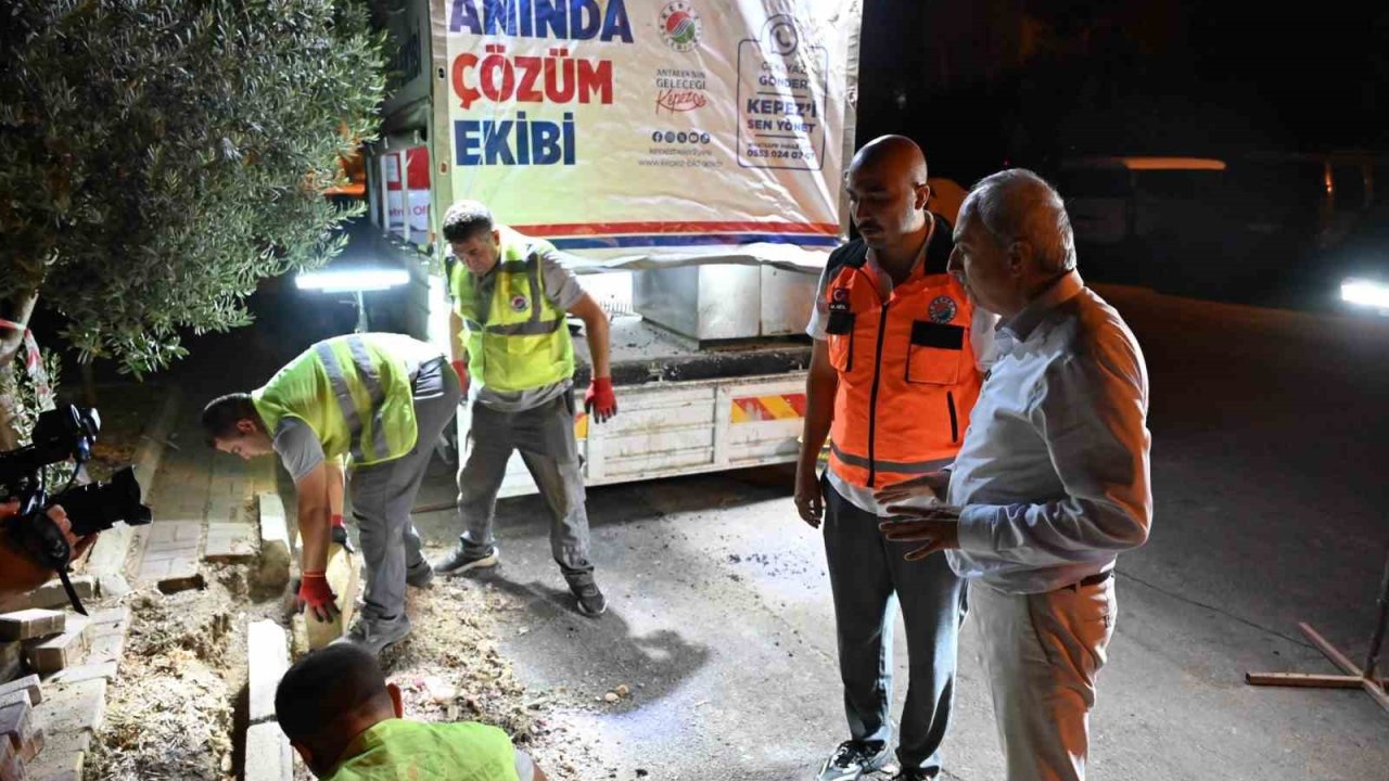 Kepez Belediyesi, ’Anında Çözüm Ekibi’ ile gece gündüz sahada