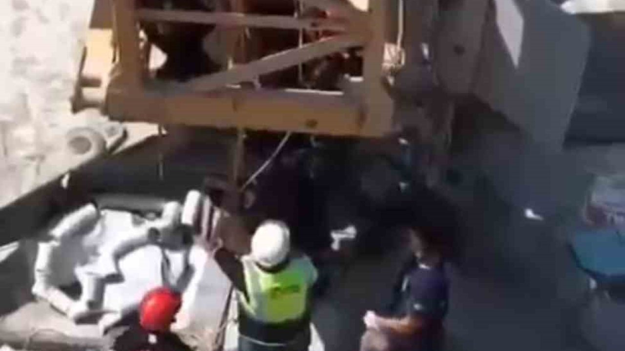 Vinçte bayılan operatörü itfaiye kurtardı