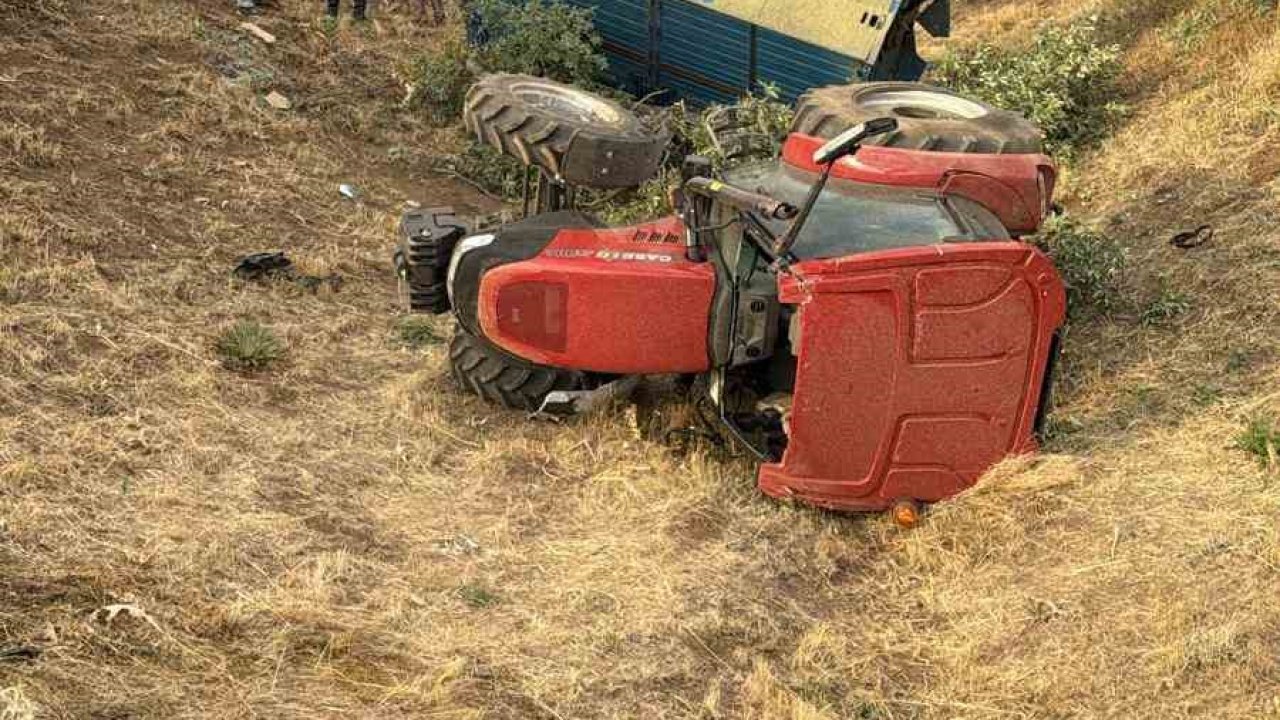 Karayazı’da traktör devrildi