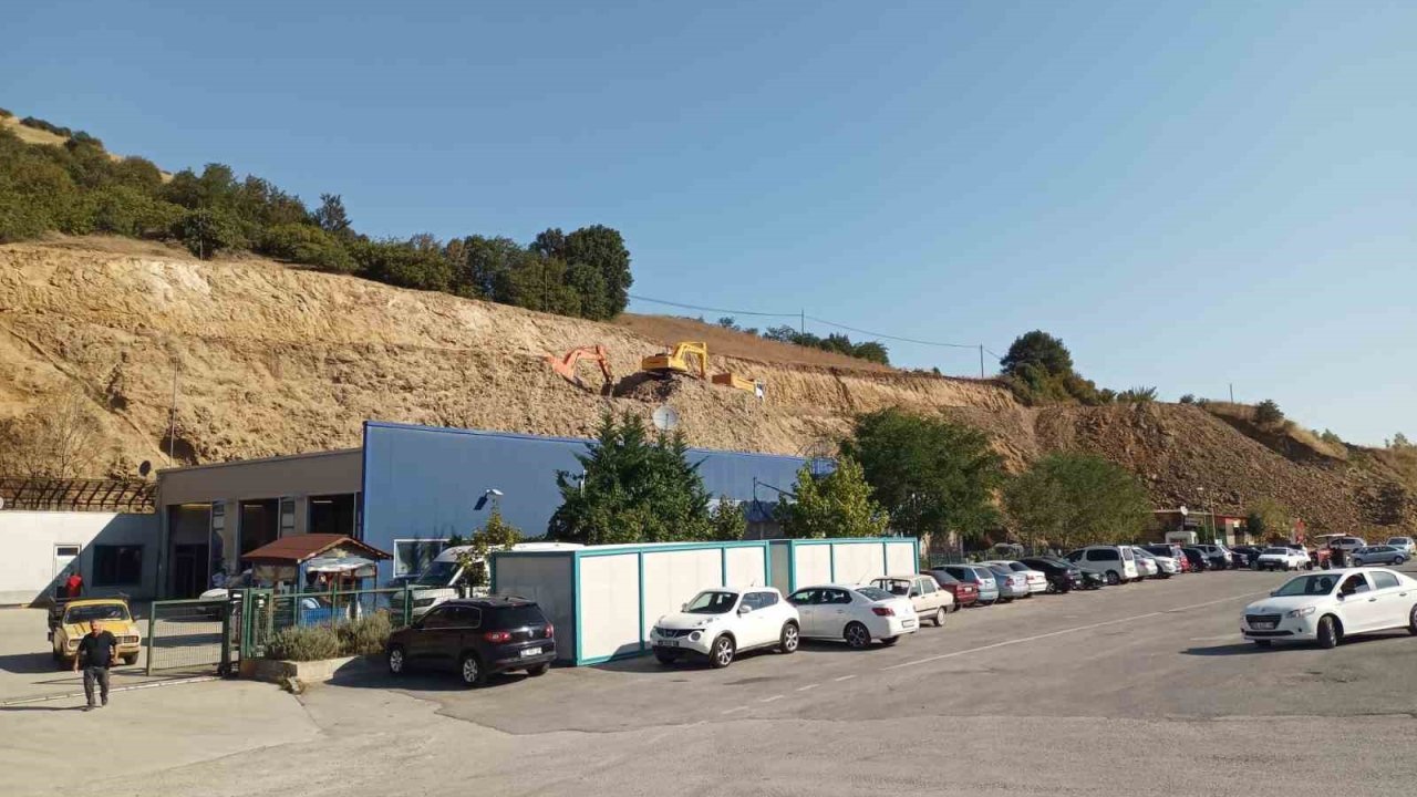 Araç muayene istasyonunda heyelana karşı önlem