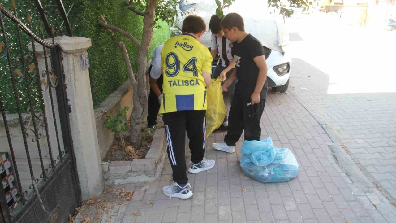 Çevreci çocuklardan örnek davranış