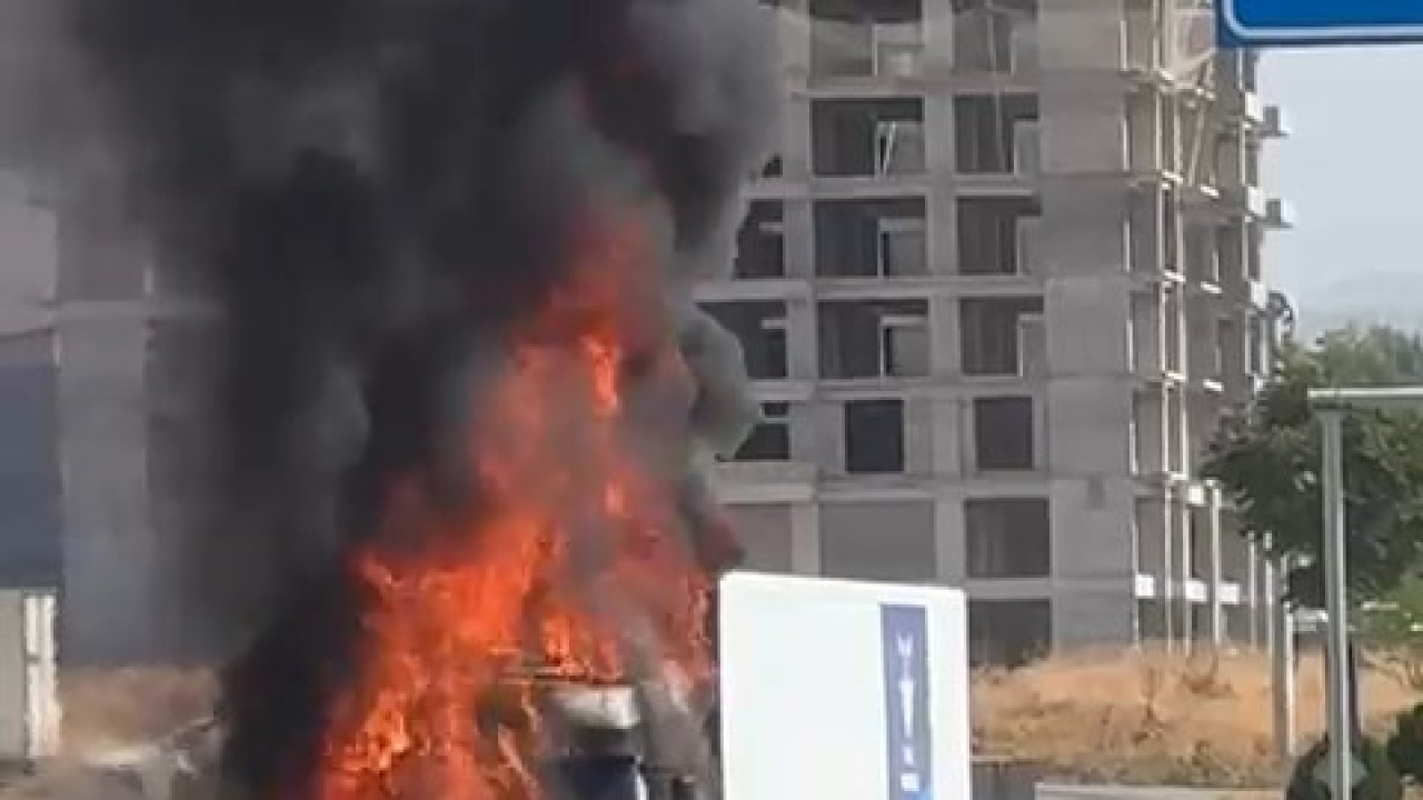 Elazığ’da tır alevlere teslim oldu