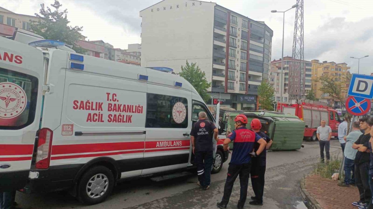 Karadeniz Ereğli’de kontrolden çıkan araç devrildi