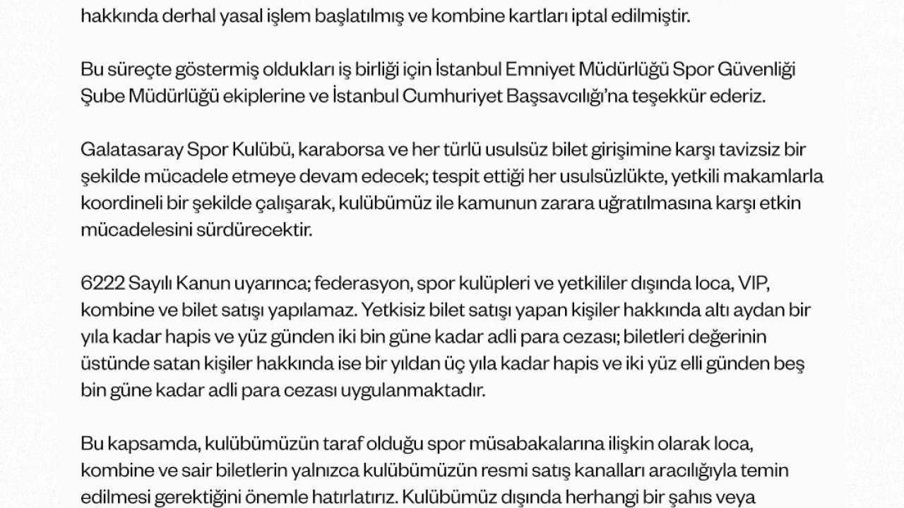 Galatasaray’dan stadyuma usulsüz ve kaçak giriş konusuyla ilgili açıklama