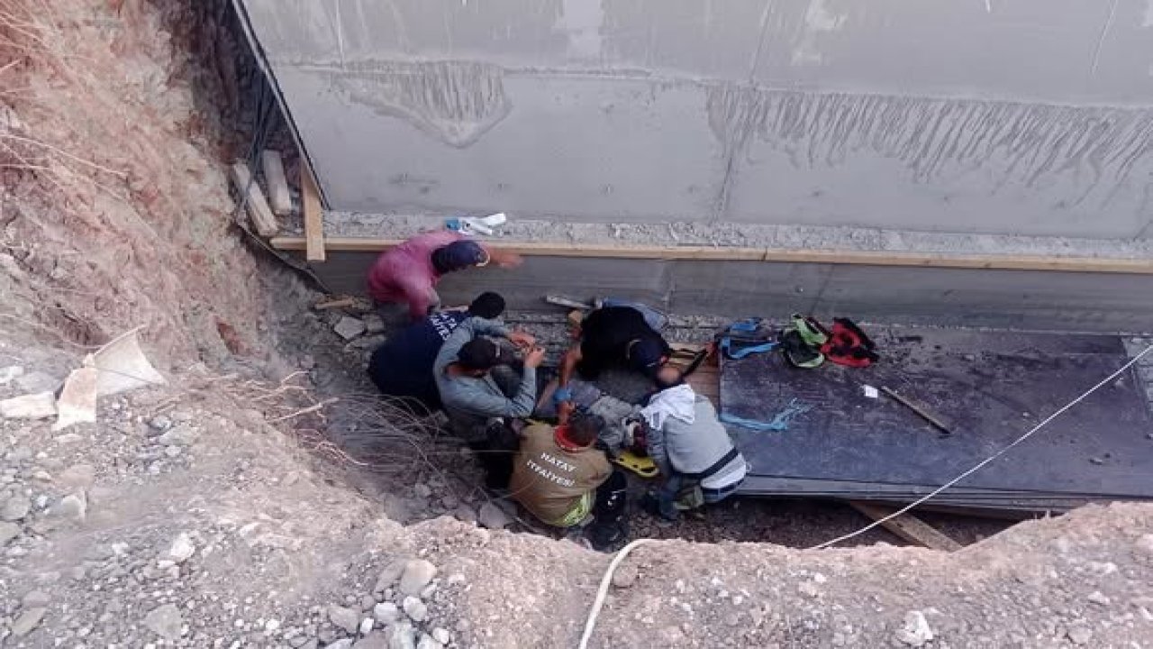 Şantiyede temele düşen şahıs yaralandı