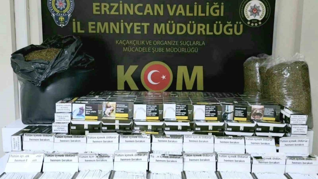 Erzincan’da 50 bin dal makaron, 25 kilo tütün ele geçirildi
