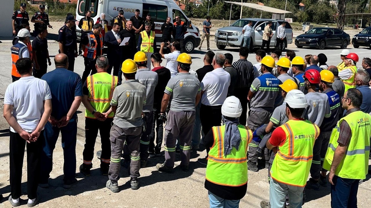 Hisarcık konsantratör tesislerinde yer üstü maden tatbikatı