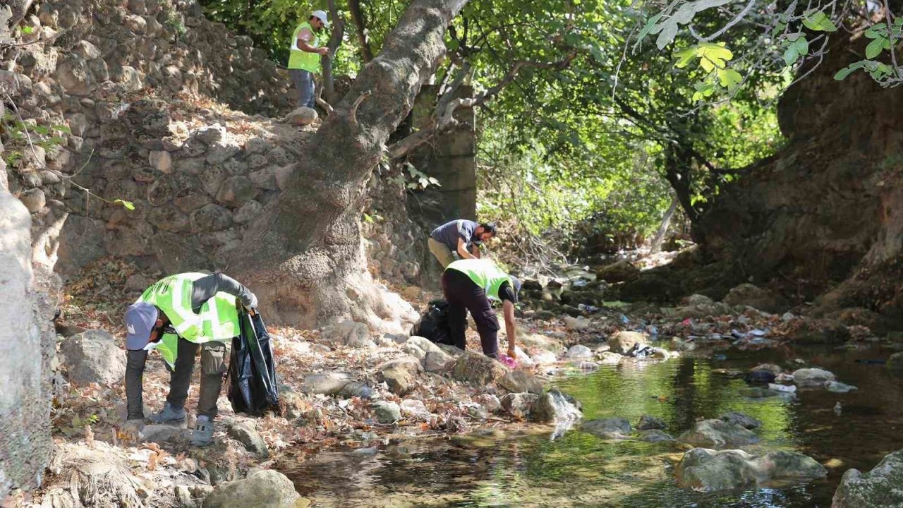 Yüceli vadisi ve şelalesinde temizlik seferberliği