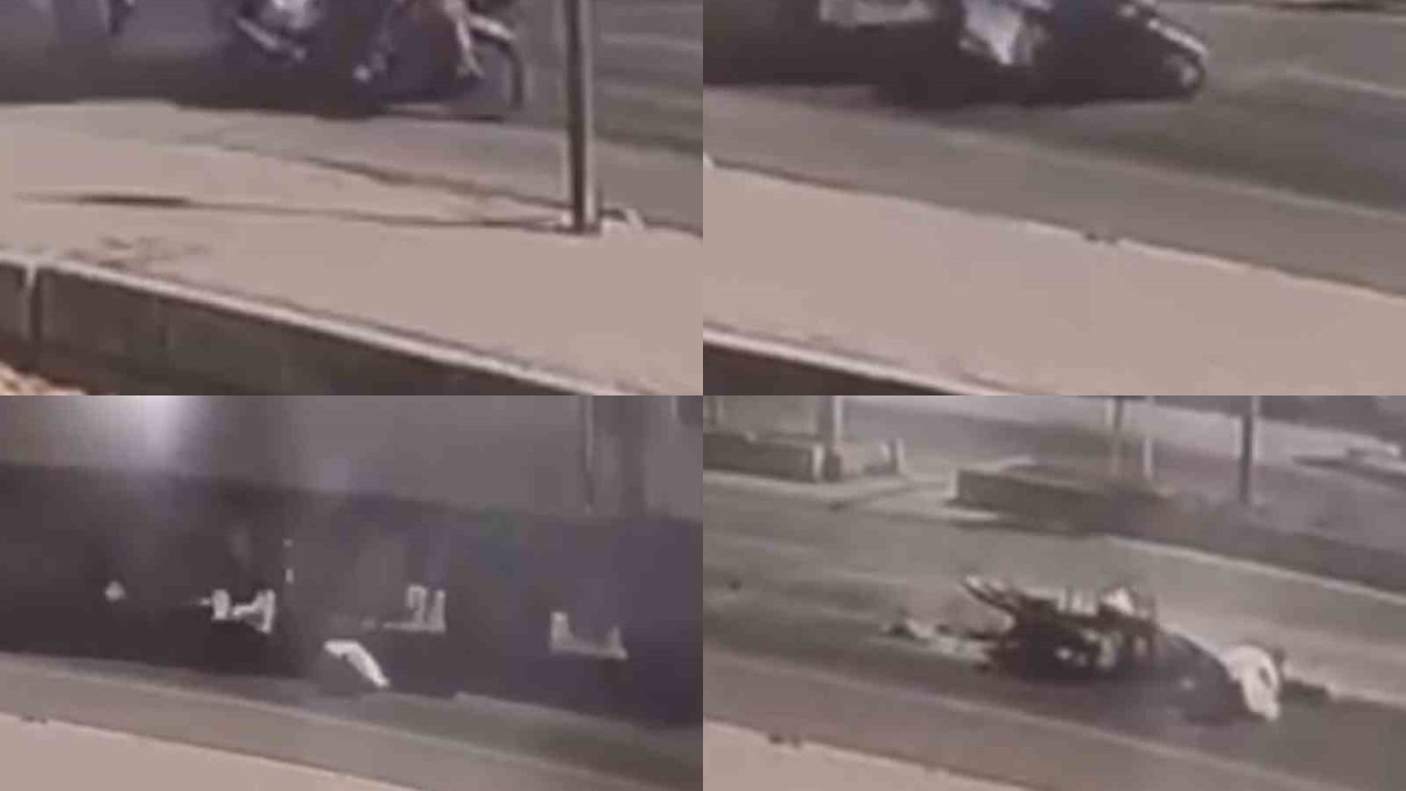 O anlar kamerada: Kamyon motosikletliyi ezdi