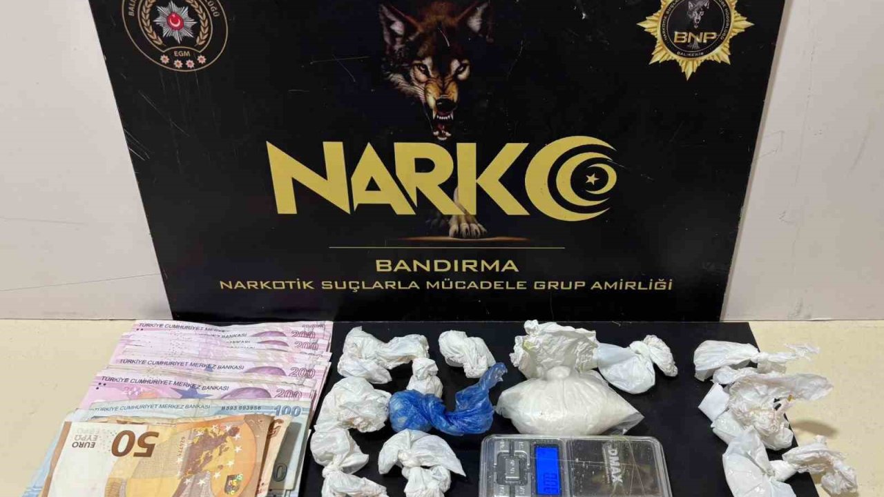 Bandırma’da düzenlenen narkotik operasyonunda zehir tacirlerine darbe
