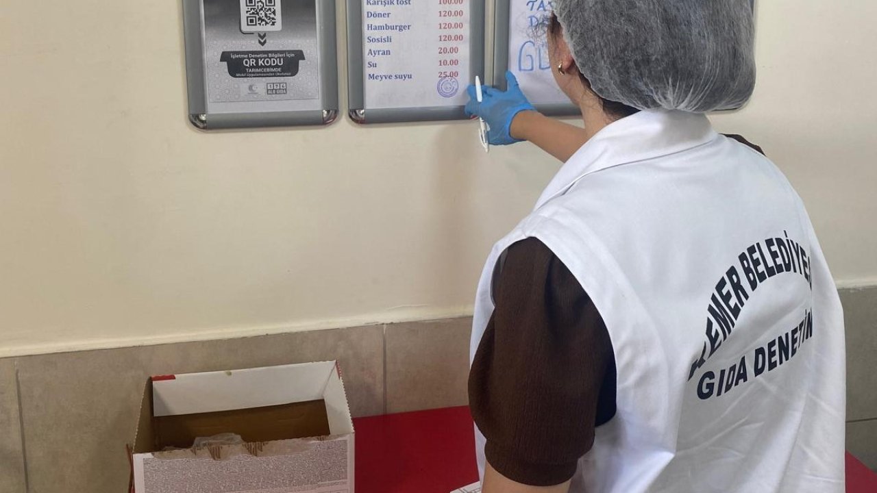 Kemer’de zabıta okul kantinlerindeki denetimlerini sürdürüyor