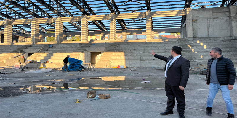 Sarıkamış'ta Spor Salonu çalışmaları tüm hızıyla sürüyor