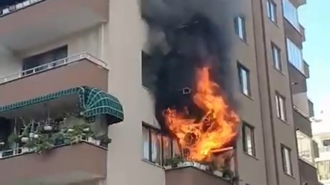 Bursa’da 7 katlı apartmanda korku dolu anlar