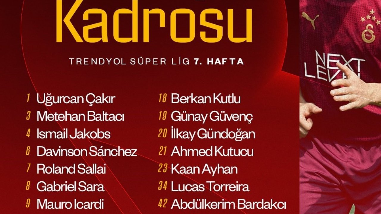 Galatasaray’ın, Alanyaspor maçı kamp kadrosu belli oldu