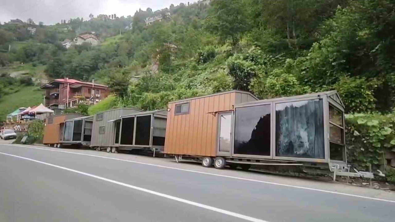 Rize’deki selin ardından Fırtına Deresi’nin kıyısındaki tiny hause ve bungalovlar kaldırılıyor