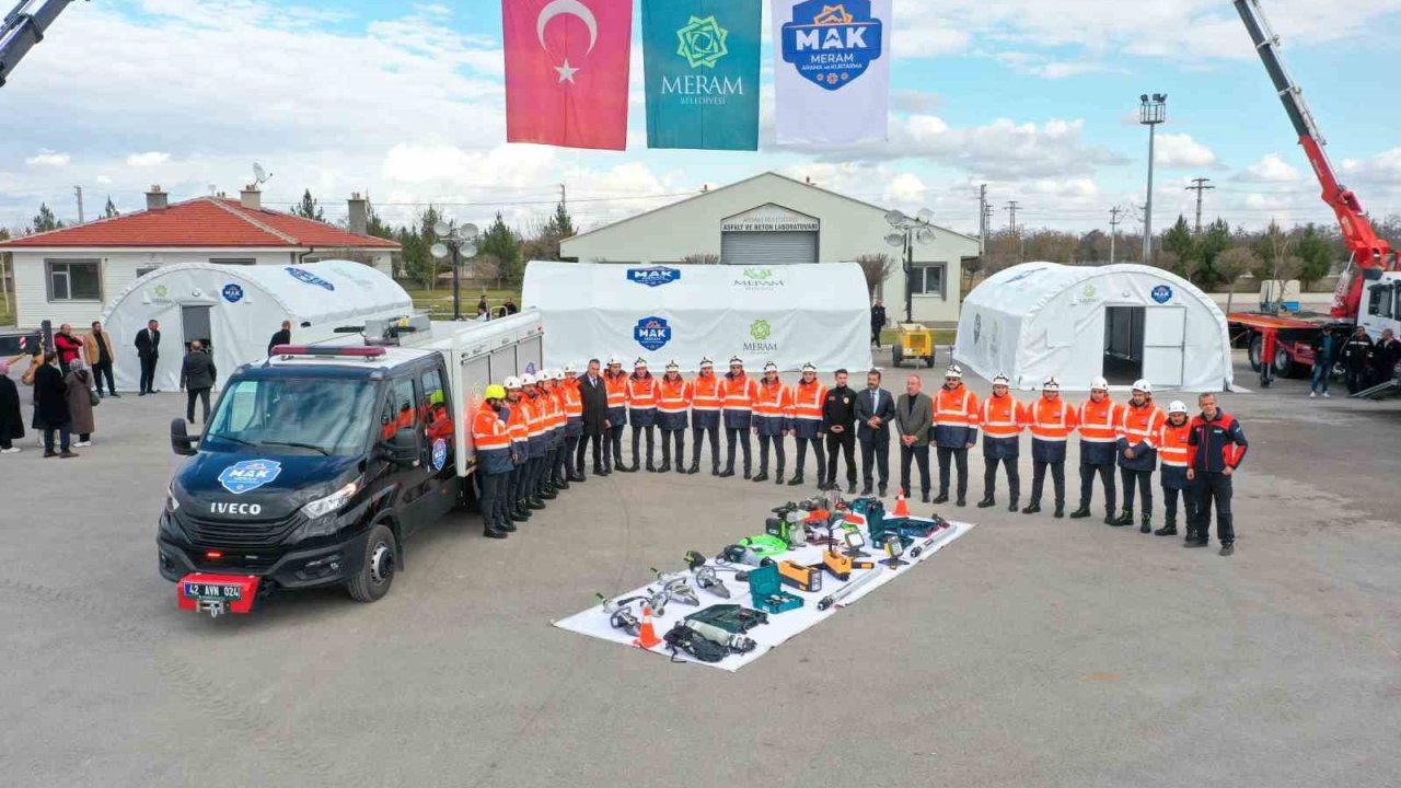 Meram Arama Kurtarma ekibi eğitimde