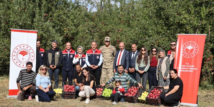 Digor Halıkışlak’ta Elma Hasadı yapıldı