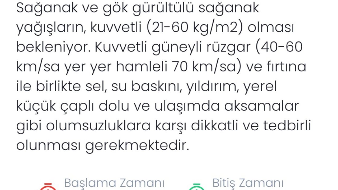 Meteoroloji Denizli’yi sağanak ve fırtına karşı uyardı