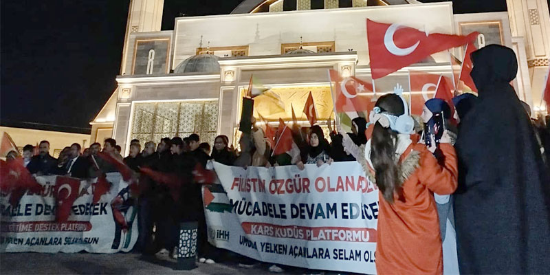 Kars’ta İsrail’in Sumud Filosu’na Yönelik Saldırılarına Tepki