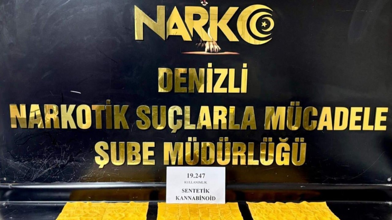 Denizli’de 19 bin kullanımlık sentetik uyuşturucu yakalandı
