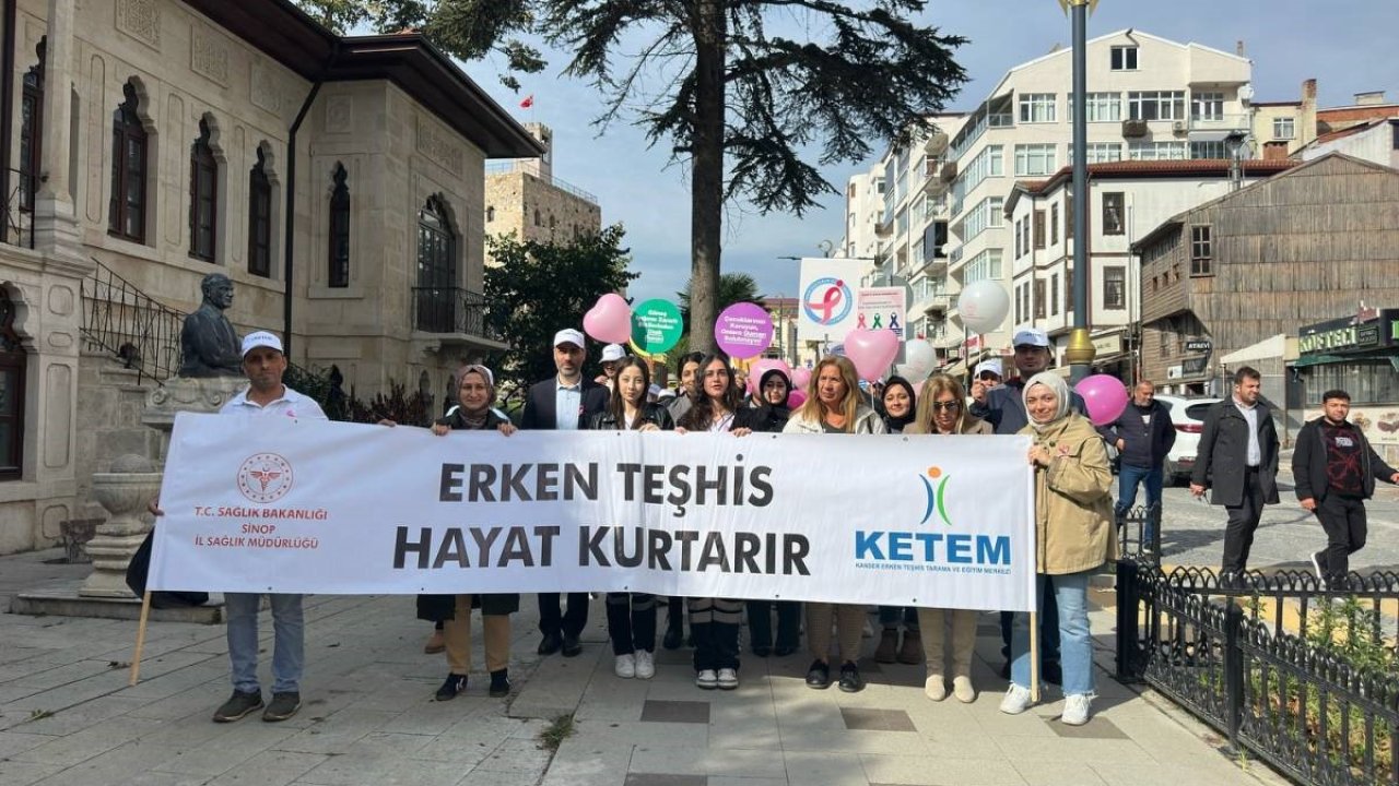 Sinop’ta meme kanseri farkındalık yürüyüşü yapıldı