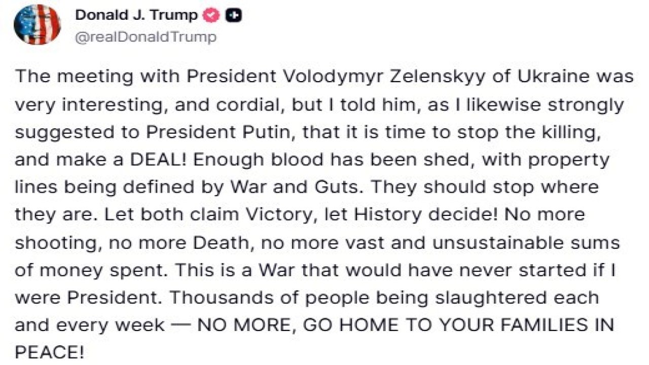 Trump’tan Zelenskiy görüşmesi hakkında açıklama: "Ona bir anlaşma yapma zamanının geldiğini söyledim"