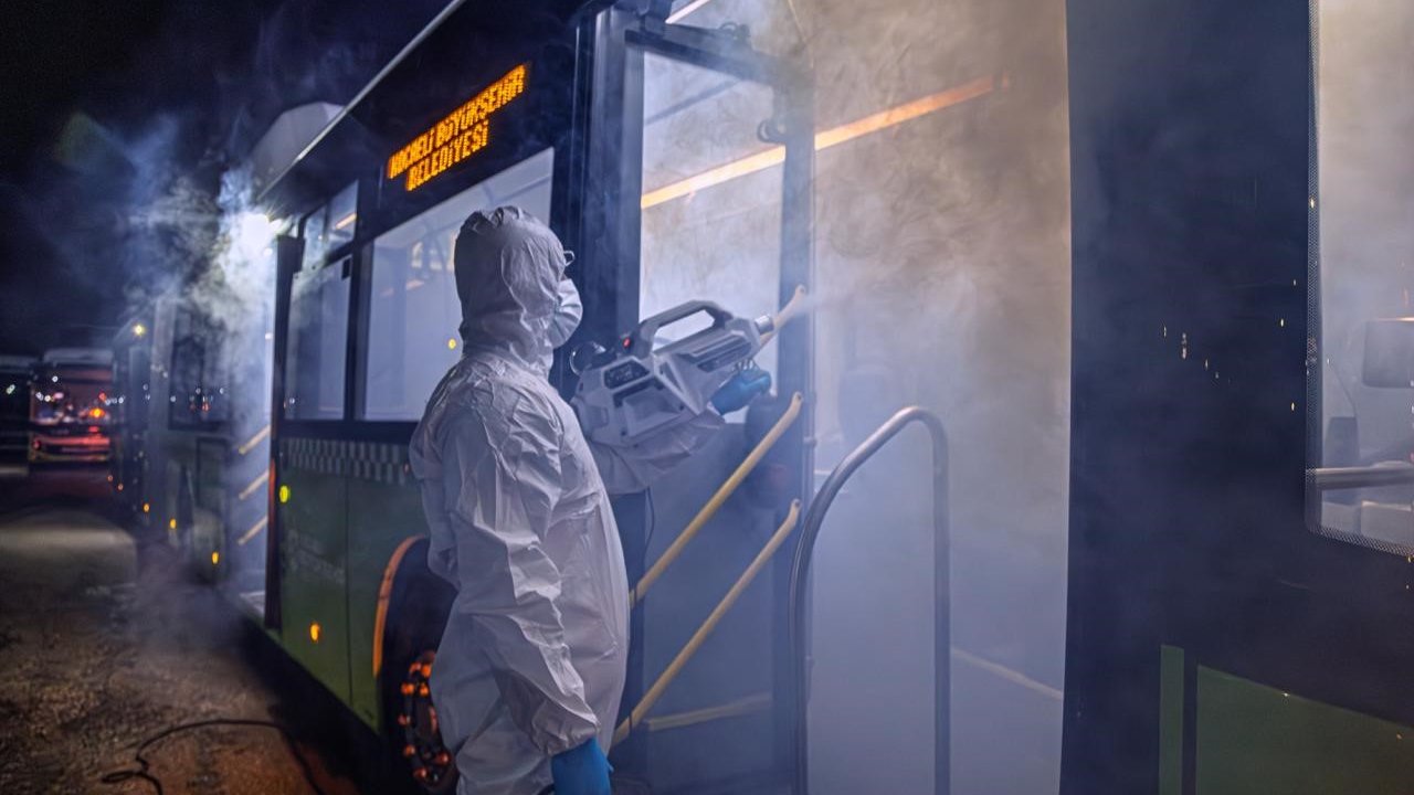 UlaşımPark otobüslerinde hijyen çalışmaları