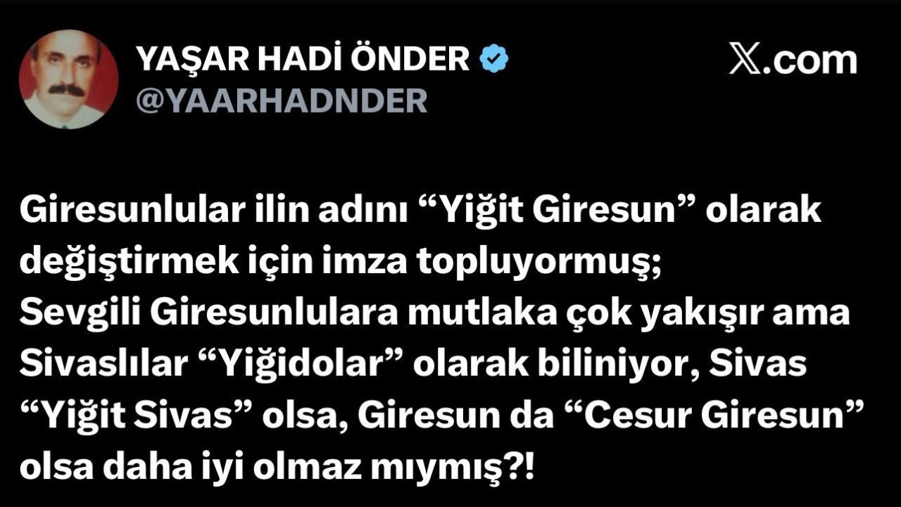 Giresun’un "Yiğit" hamlesi Yiğidolar’ın tepkisini çekti