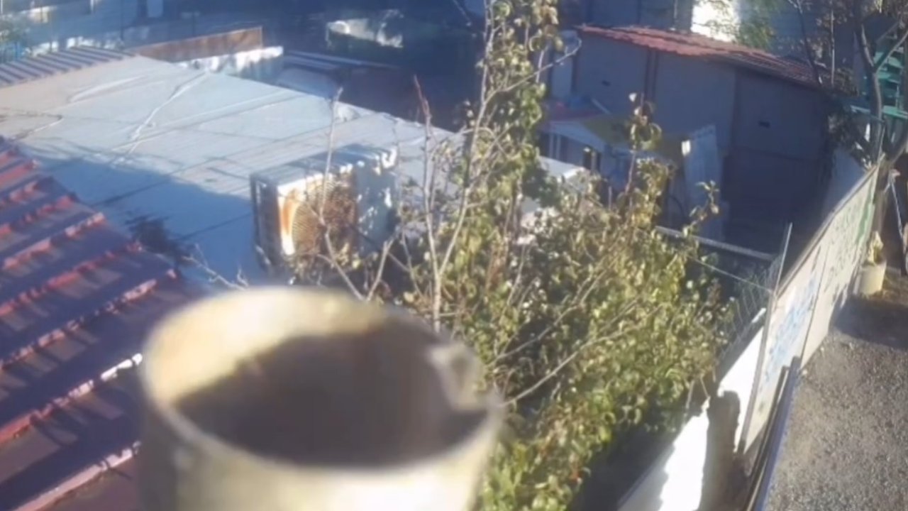 Güvenlik kamerasına borulu müdahale