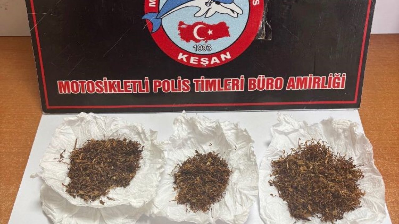 Keşan’da polisin durdurduğu 4 şüpheliden uyuşturucu ele geçirildi