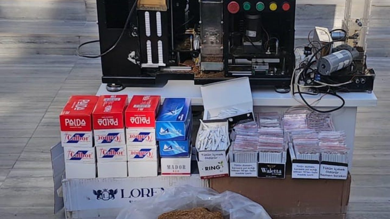Uşak’ta çok sayıda kaçak makaron ve tütün ele geçirildi