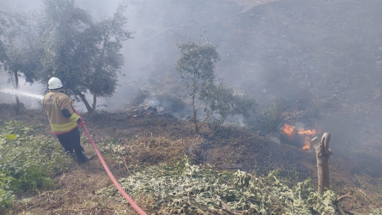 Kumlu’da bahçe yangını