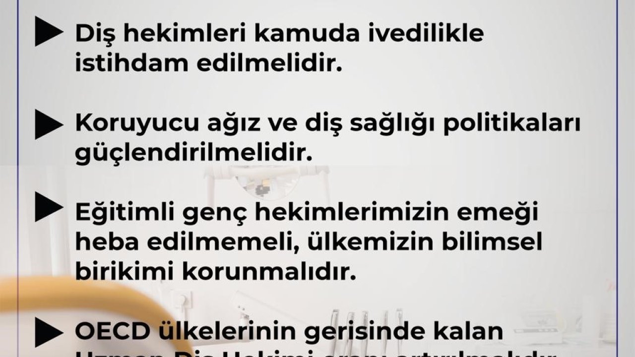 Sağlık-Sen: "Diş hekimleri kamuya atanmalı ve uzmanlaşmalarının önü açılmalıdır