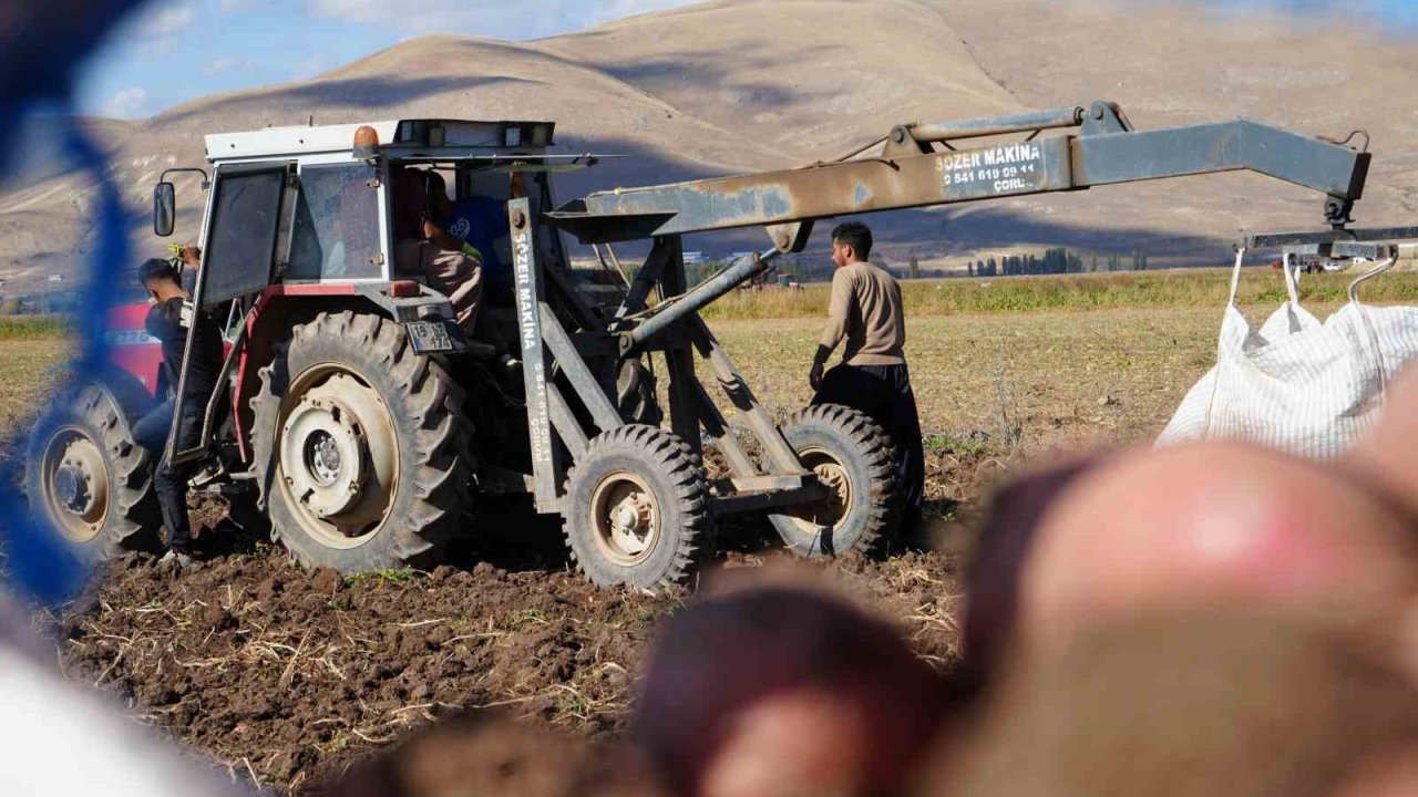 Bayburt’un Çayıryolu köyündeki patates hasadına İranlı işçiler destek veriyor