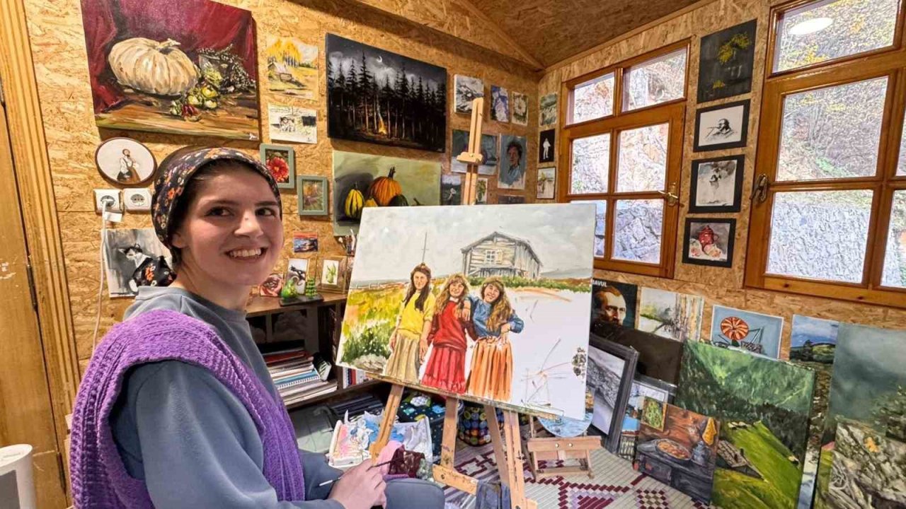 Yayla kültürünü ve Uzungöl’ün unutulan hikayelerini tuvale taşıyor