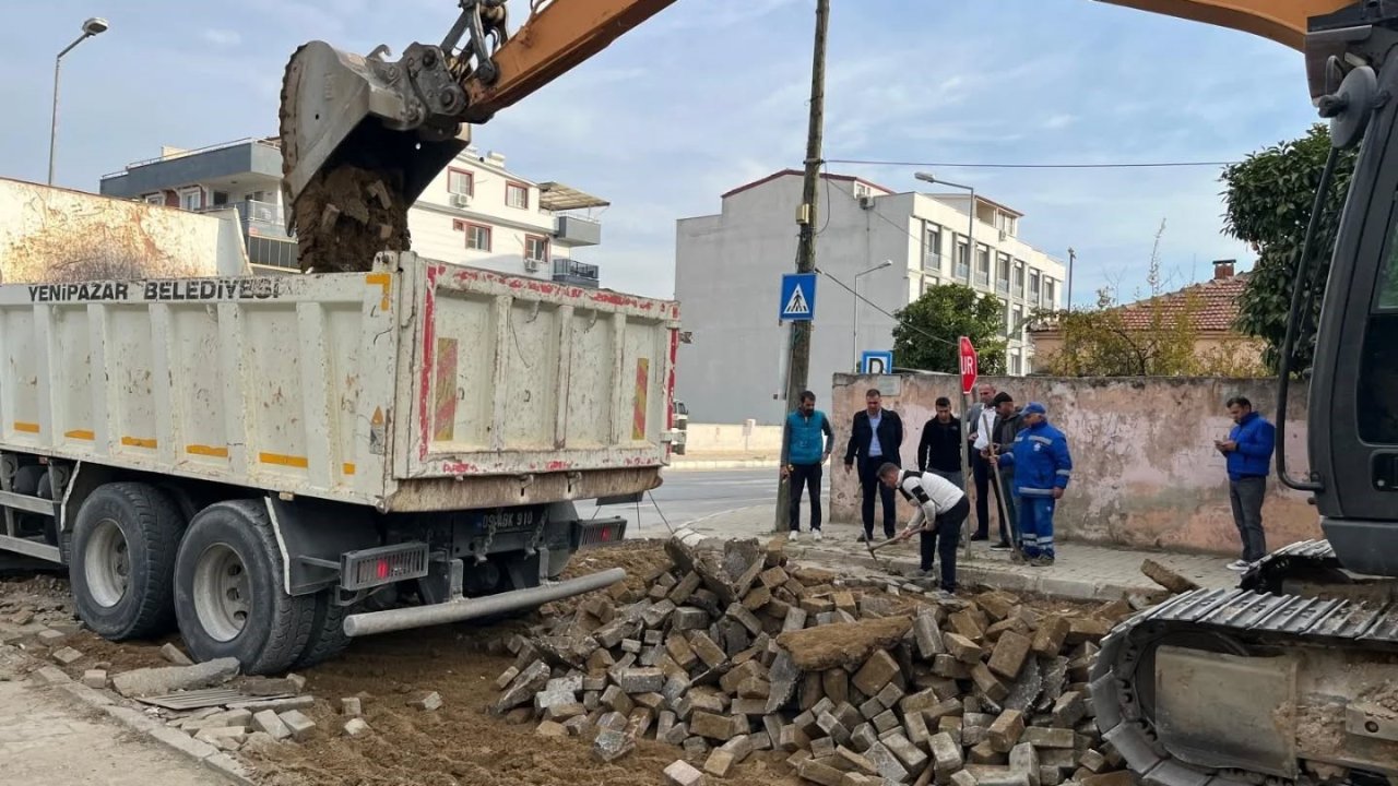 Yenipazar’da yol çalışmaları hızlandı