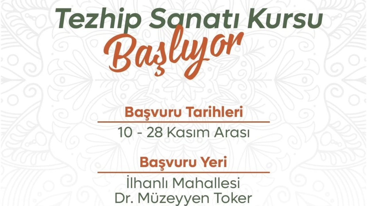 Niğde’de tezhip sanatı kursuna başvurular başladı