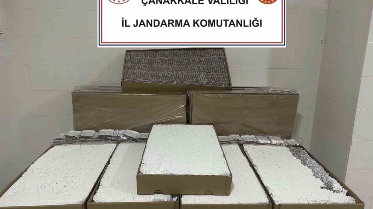 Çanakkale’de kaçakçılık operasyonu: 120 bin dolu makaron yakalandı