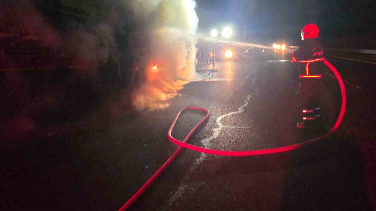 Şanlıurfa’da salça yüklü tır alev alev yandı