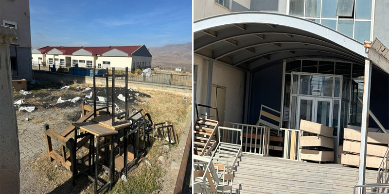 Kars’ın Kağızman ilçesinde bulunan Meslek lisesi kaderine terk edilmiş!