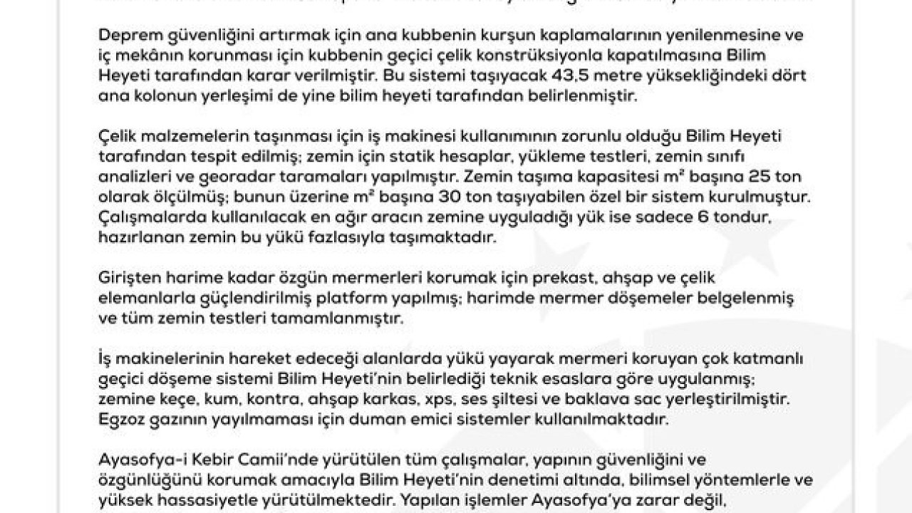 DMM’den ’Ayasofya-i Kebir Camii’ye iş makineleriyle zarar verildiği" iddialarına yalanlama