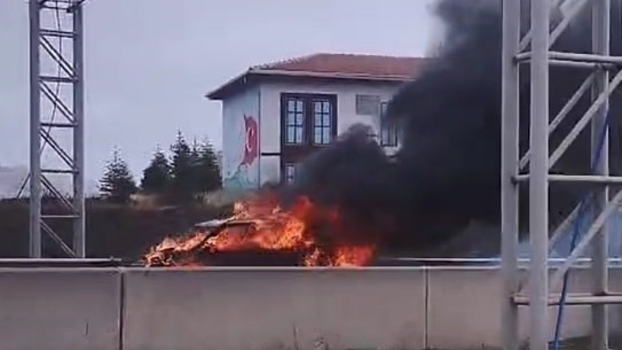 Pursaklar’da araç yangını