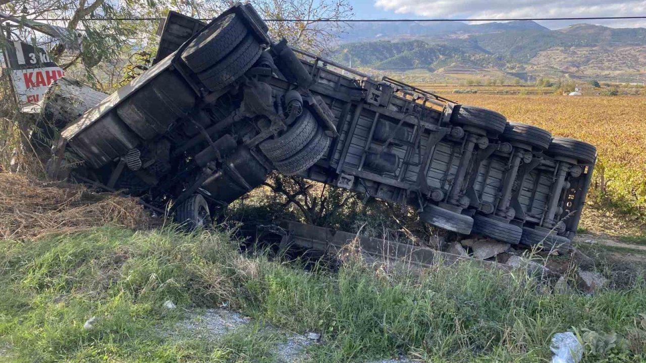 Alaşehir’de süt tankeri üzüm bağına uçtu